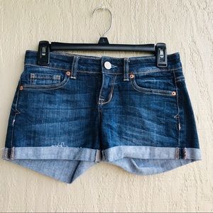 Aeropostale Women’s MIDI Dark Stain Jean Shorts Size 0